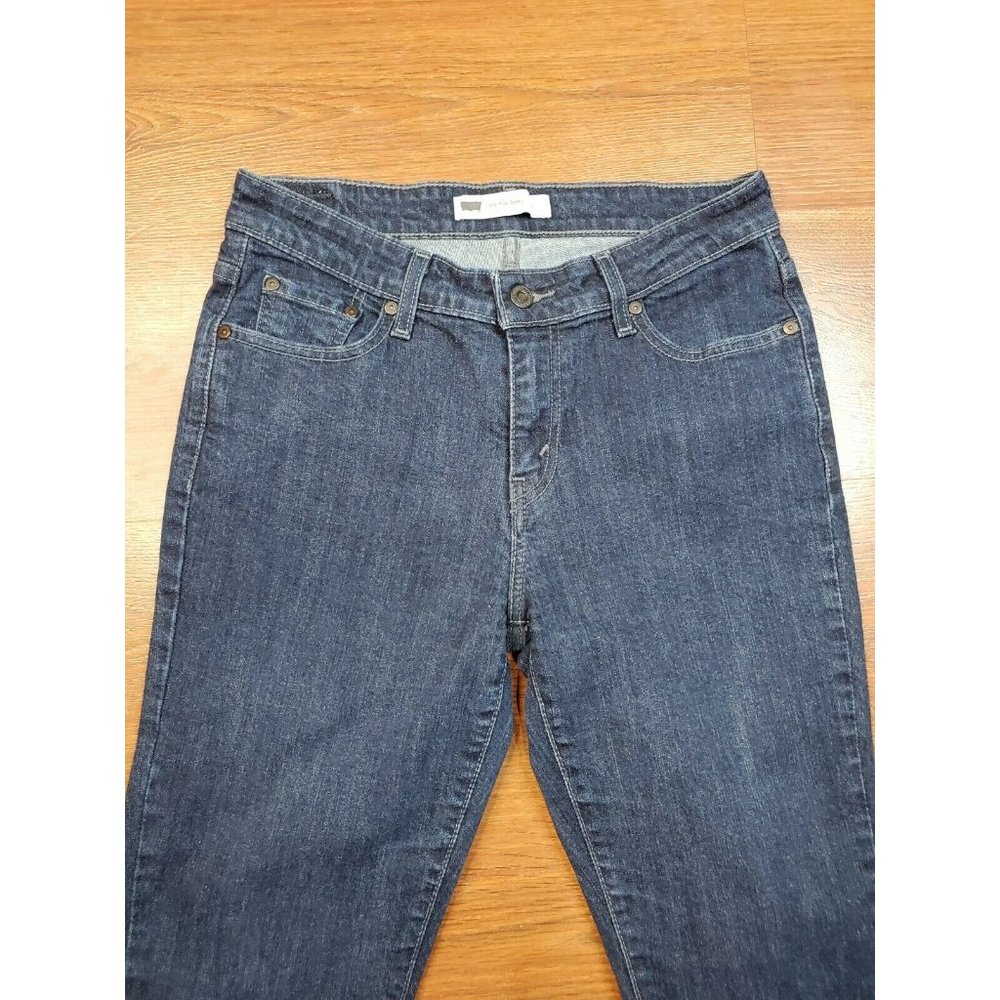 Levis Mid Rise Skinny Denim Jeans Womens Size 10M X 30" Dark Wash Stretch Blue - Picture 5 of 7